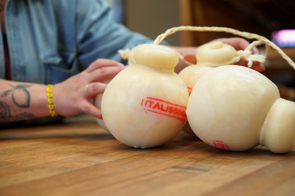 Artisan cheese selection at Ottavio Italian Bakery Victoria BC