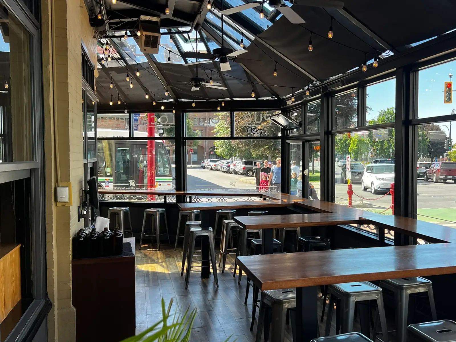 Swans Pub covered patio Inner Harbour Victoria BC